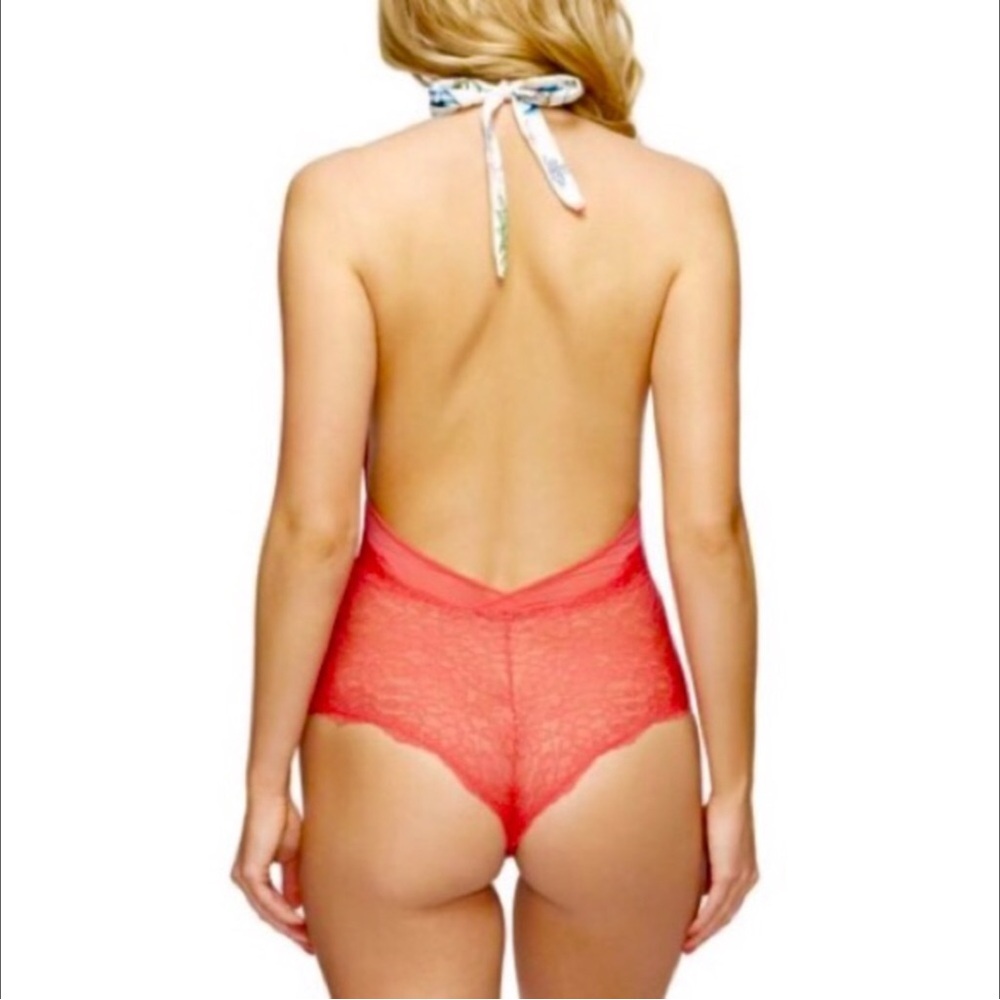 Sam Edelman Lace Bodysuit Women Color Geranium Size M - Picture 6 of 8